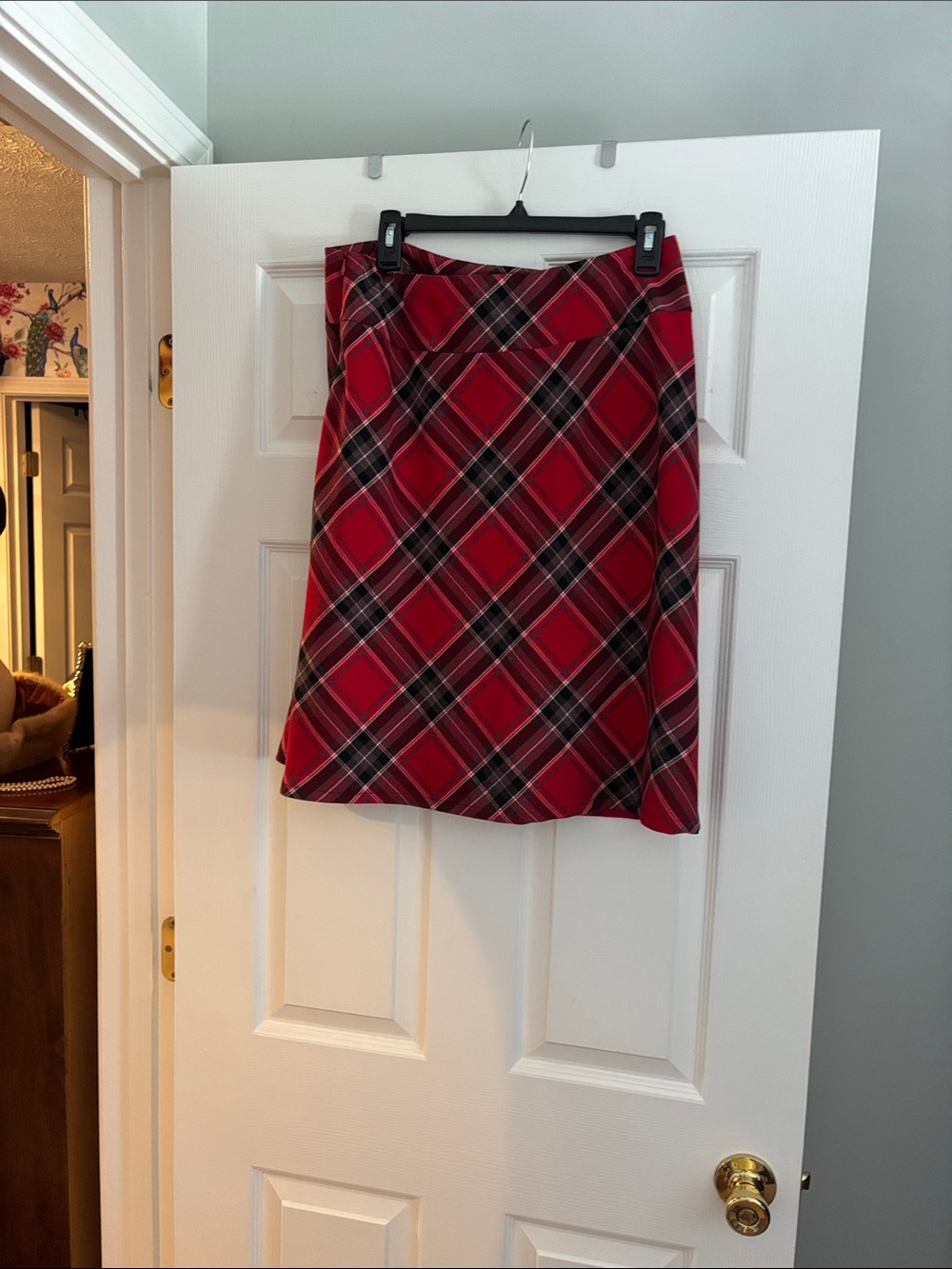 Covington Red Plaid A-Line Skirt